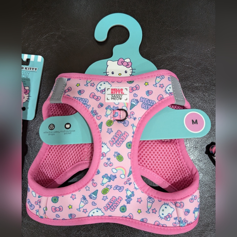 Hello Kitty harnest, belled collar and leash